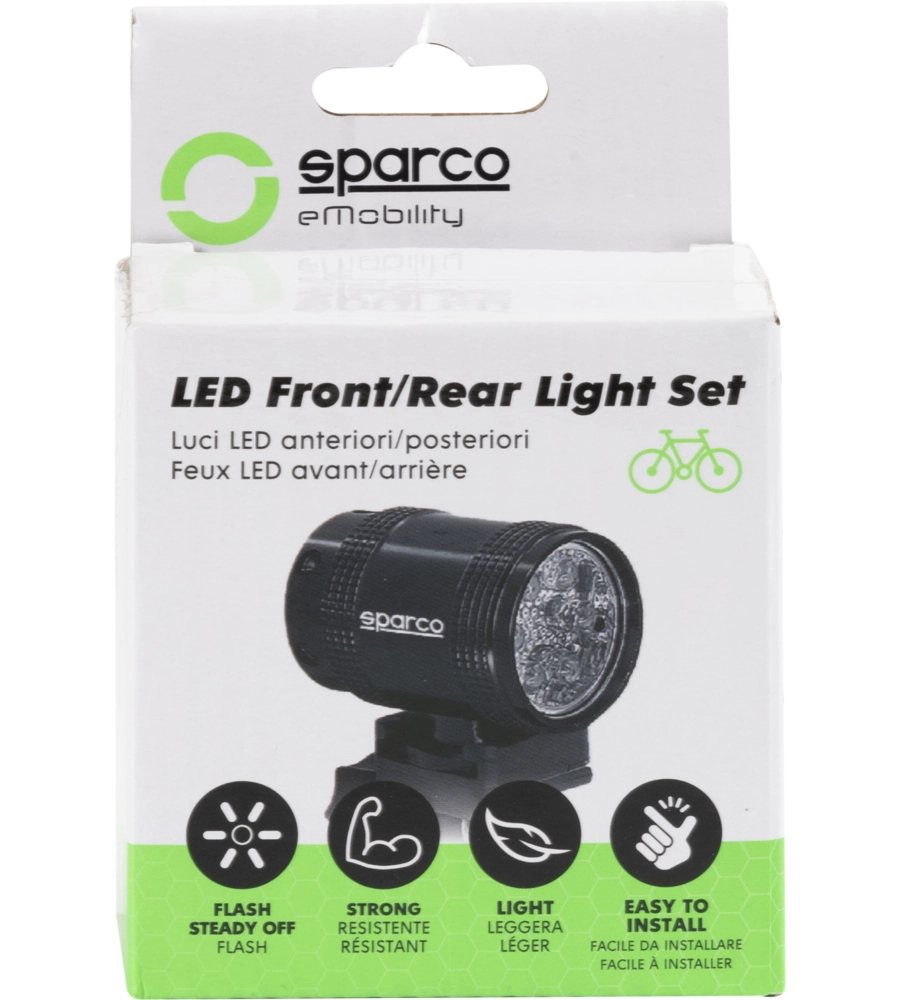SET LUCE PER BICICLETTA ANTERIORE E POSTERIORE SPARCO